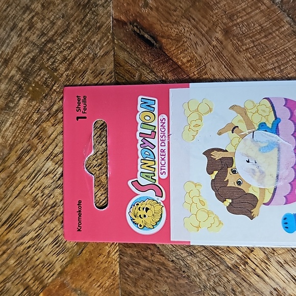 Vintage SandyLion popcorn girl stickers sealed Kromekote - Picture 3 of 6